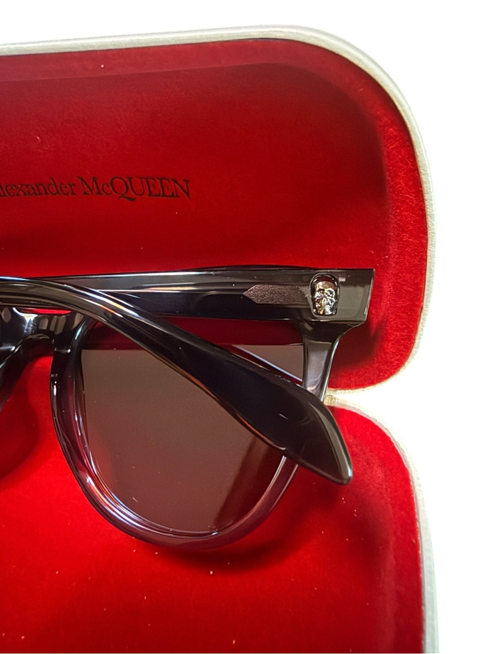 ALEXANDER MCQUEEN WOMENS CAT EYE GREY GREY BLUE DESIGNER EYEWEAR with case - Picture 10 of 15